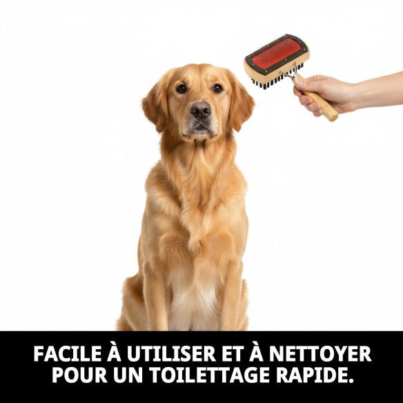 Brosse en Bambou Double Face pour Animaux - Moly