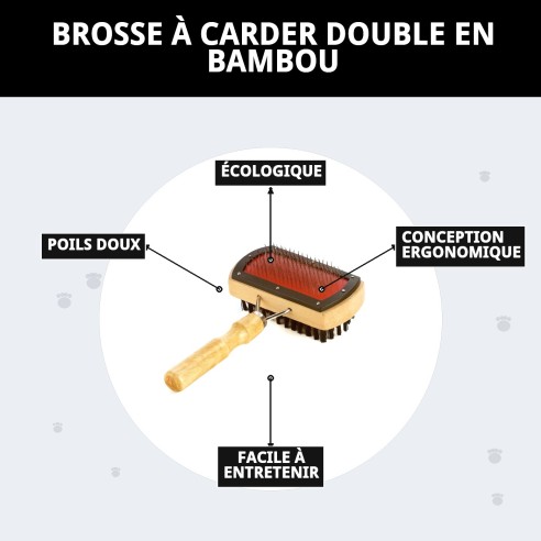 Brosse en Bambou Double Face pour Animaux - Moly