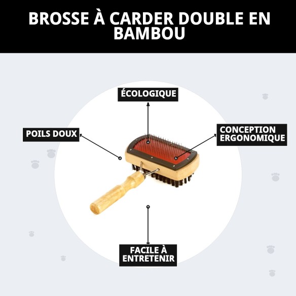 Brosse en Bambou Double Face pour Animaux - Moly