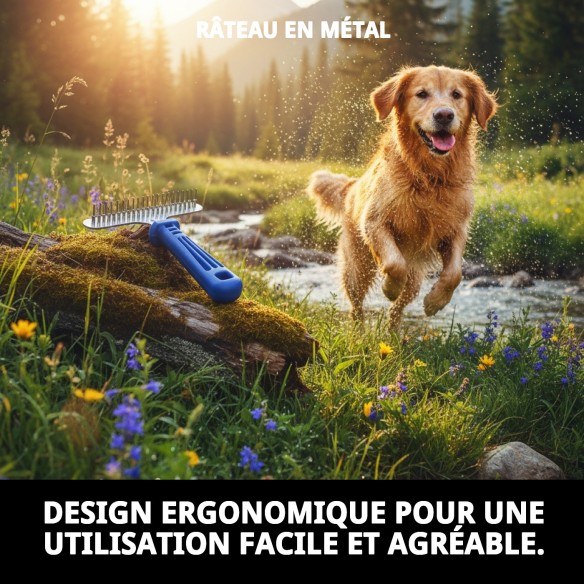 Râteau Métallique pour Animaux de Compagnie - Qualité et Durabilité