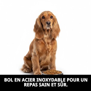 Bol en acier pour Cocker 17,5 cm - 0,90 L qui dure 2