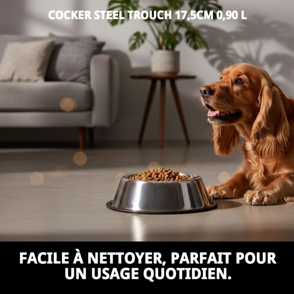 Bol en acier pour Cocker 17,5 cm - 0,90 L qui dure
