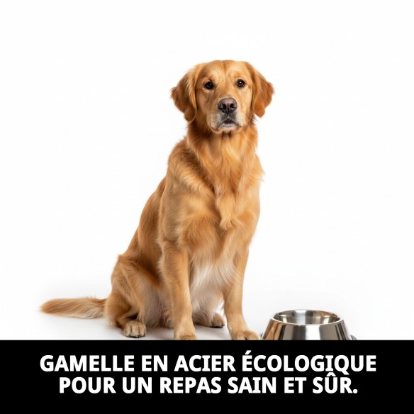 Bol en acier Eco 21 cm - Capacité 1,6 L pour animaux de compagnie