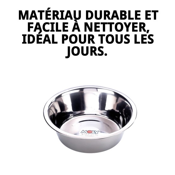 Bol en acier Eco 21 cm - Capacité 1,6 L pour animaux de compagnie