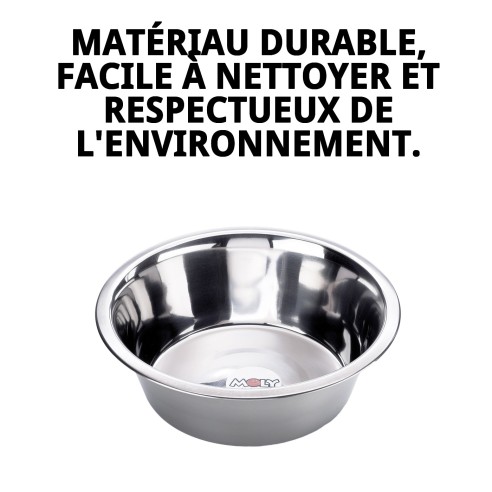 Bol en acier Eco 25 cm - Capacité 2,6 L pour animaux de compagnie