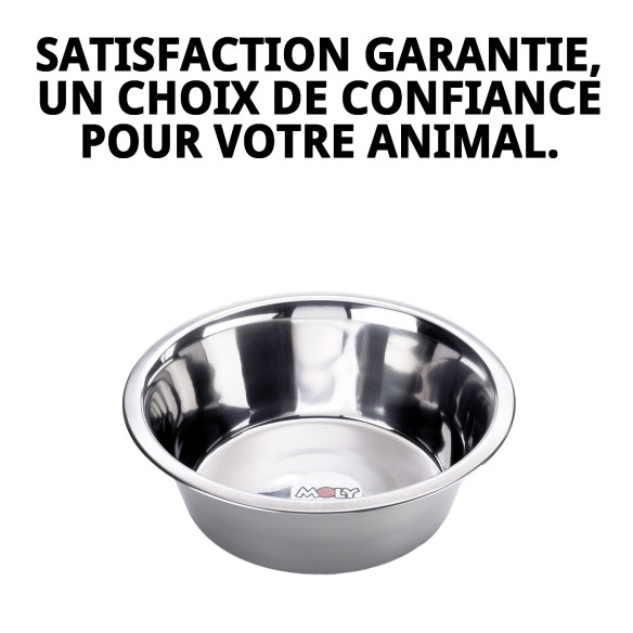 Bol en acier Eco 25 cm - Capacité 2,6 L pour animaux de compagnie