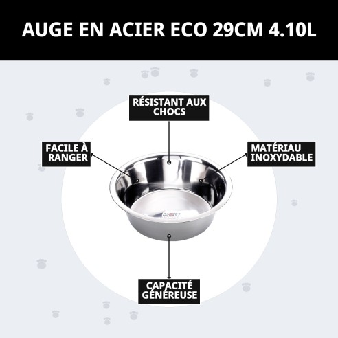 Bol en acier Eco 29 cm - Idéal pour votre animal de compagnie