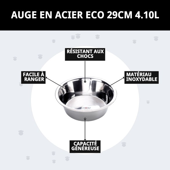 Bol en acier Eco 29 cm - Idéal pour votre animal de compagnie