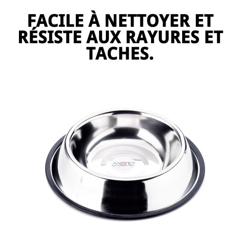 Bol en Acier Antidérapant 22 cm - 1,55 L pour Animaux de Compagnie