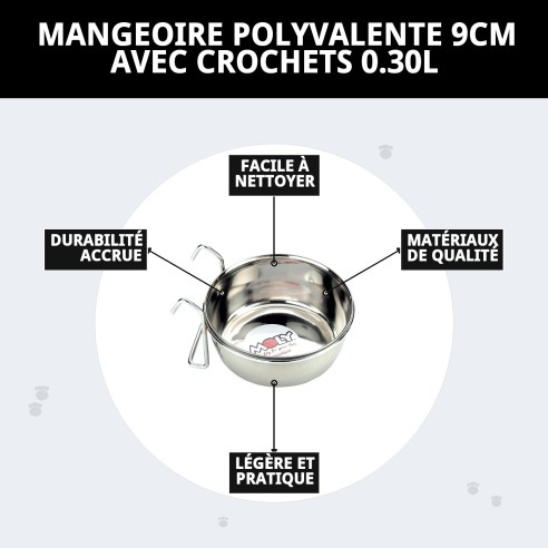 Comedero Multiusos 9cm con Ganchos - Pratique et Fonctionnel