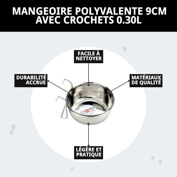 Comedero Multiusos 9cm con Ganchos - Pratique et Fonctionnel