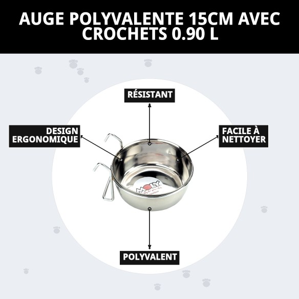 Comedero Multiusos 15cm avec Crochets - Idéal pour votre Animal de Compagnie