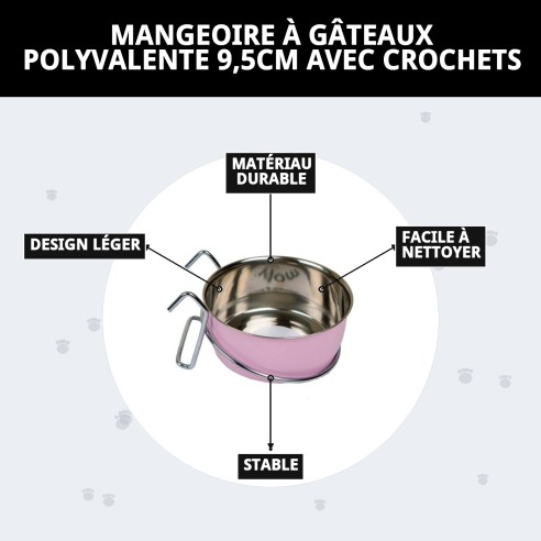 Comedero Multiusos Cake 9,5cm avec Crochets pour Animaux de Compagnie