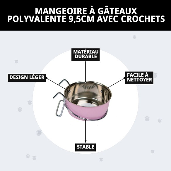 Comedero Multiusos Cake 9,5cm avec Crochets pour Animaux de Compagnie