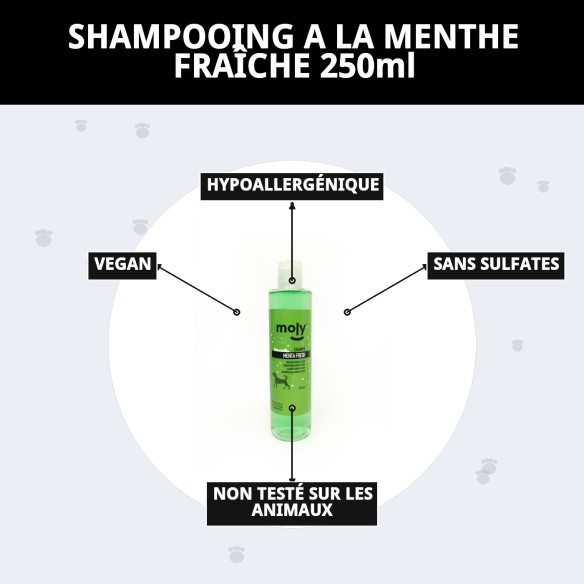 Shampoo Menthe Fraîche pour Chiens - 250ml, Hygiène et Parfum
