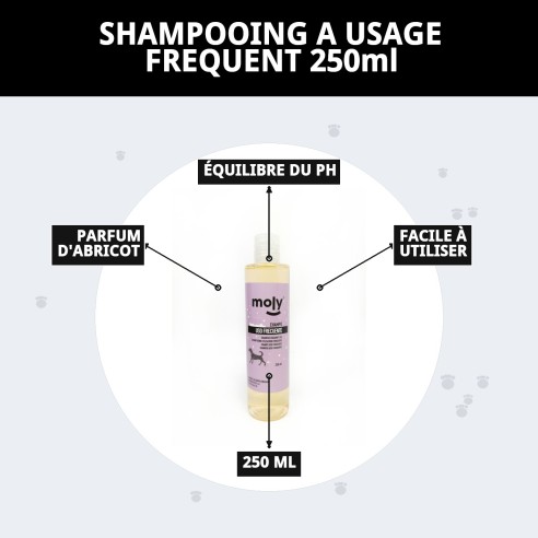 Shampoo Usage Fréquent 250ml pour Chiens - Doux et Brillant