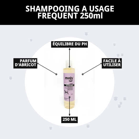 Shampoo Usage Fréquent 250ml pour Chiens - Doux et Brillant