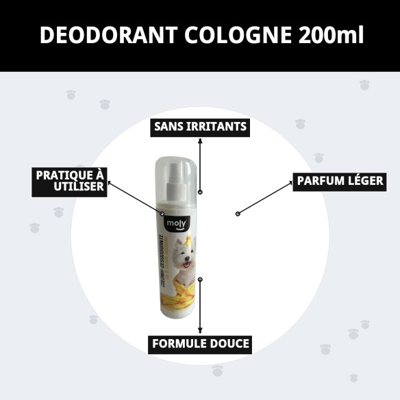 Cologne Déodorant pour Chiens 200ml - Fraîcheur et Propreté