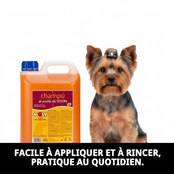 Shampoo Huile de Vison 5L pour Yorkshire : Brillance et Douceur