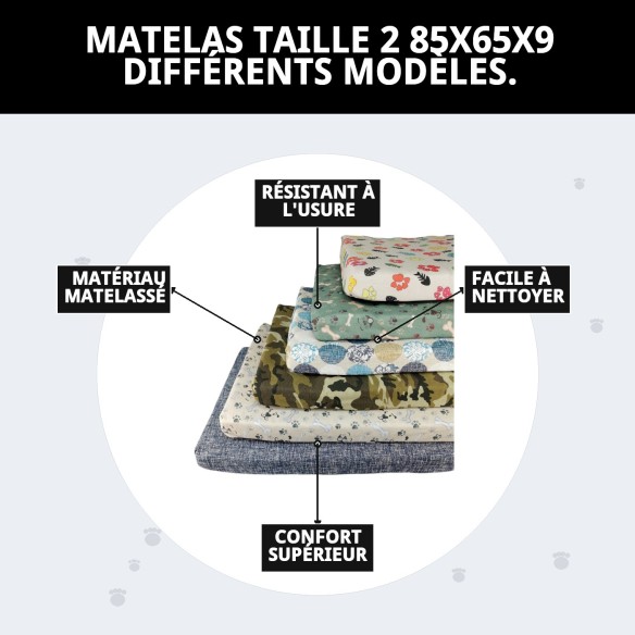Matelas Taille 2 pour Animaux de Compagnie - Confort et Style Variés