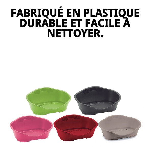 Caisse en plastique N.3 65x42x30cm pour animaux de compagnie, confortable et résistante.