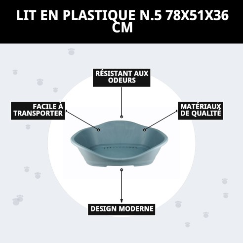 Cage en plastique N.5 78x51x36 cm pour animaux de compagnie, confortable et résistant.