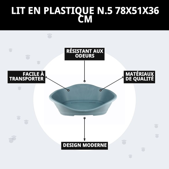 Cage en plastique N.5 78x51x36 cm pour animaux de compagnie, confortable et résistant.