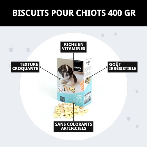 Biscuits Puppy 400 g : Délicieux et Nutritifs pour votre Chien