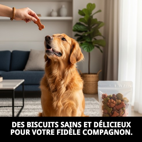 Biscuits Gourmet Végétaux Naturels pour Chiens 200g Délicieux
