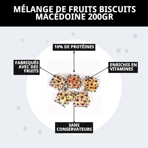 Biscuits Mix Fruit Macedonia pour Chiens 200g - Santé et Saveur