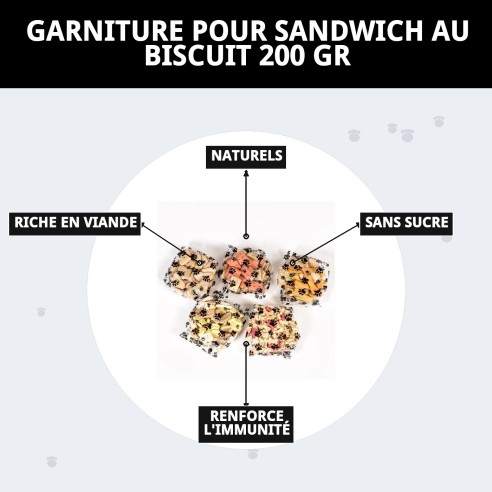 Biscuits Sandwich pour Chiens : Nutrition et Saveur 200g
