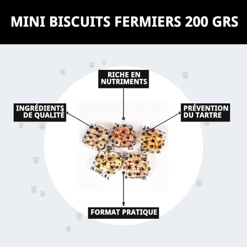 Biscuits Mini Mix Ferme pour Chiens - Saveur et Santé 200g