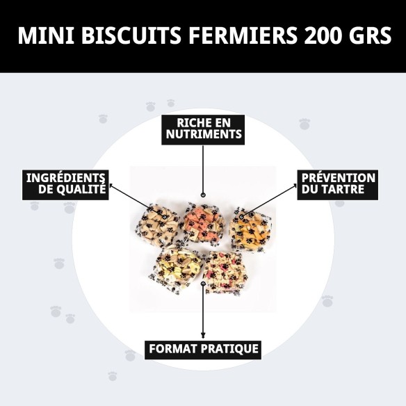 Biscuits Mini Mix Ferme pour Chiens - Saveur et Santé 200g
