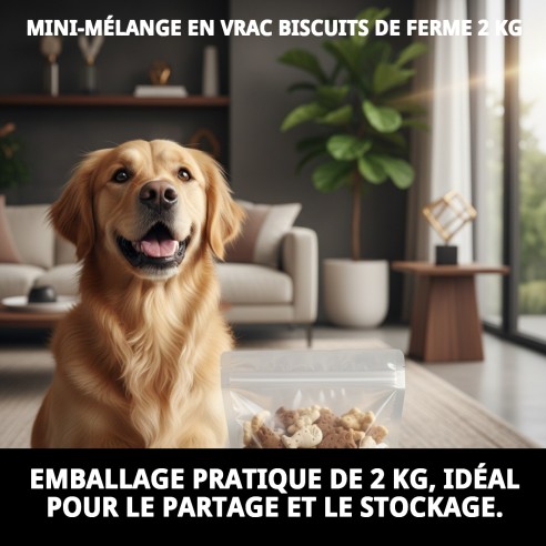 Biscuits Mini Mix Ferme 2 kg - Snacks Délicieux pour Animaux de Compagnie