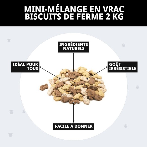 Biscuits Mini Mix Ferme 2 kg - Snacks Délicieux pour Animaux de Compagnie