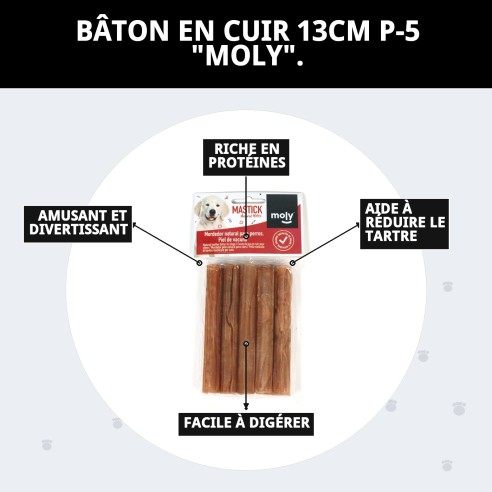 Barres de peau pour chiens Moly 13cm - Snack sain