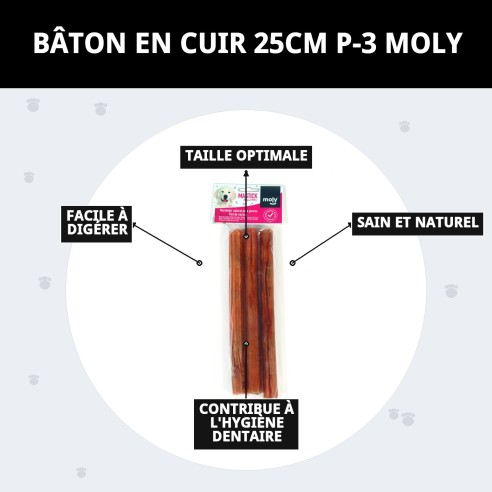 Barres de Peau Moly pour Chiens 25cm - Snack Sain
