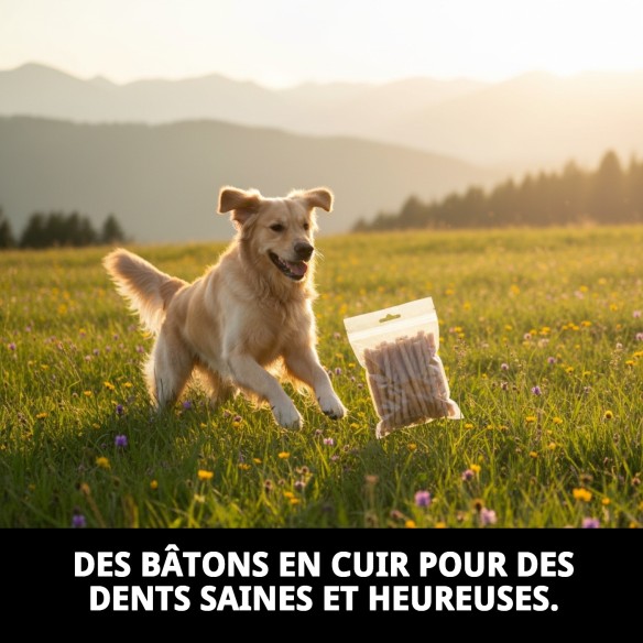 Bâtonnet en cuir 7/8MM - Sac de 100 unités pour animaux de compagnie