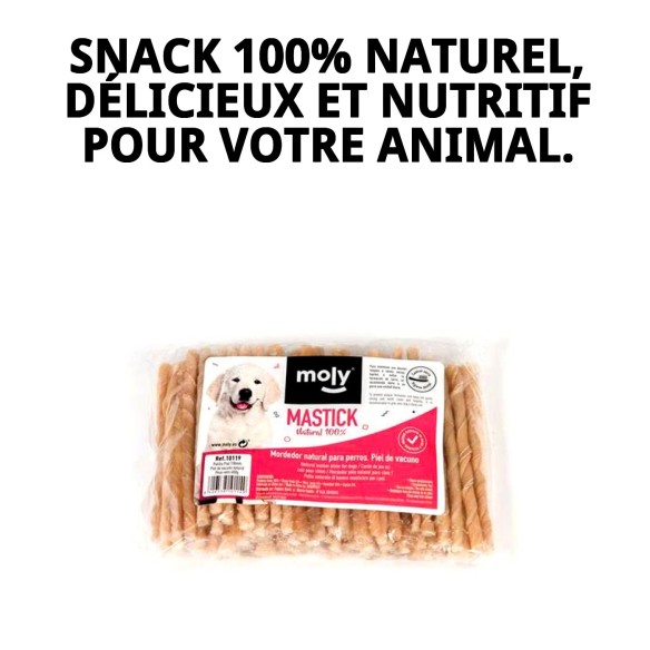 Bâtonnet en cuir 7/8MM - Sac de 100 unités pour animaux de compagnie