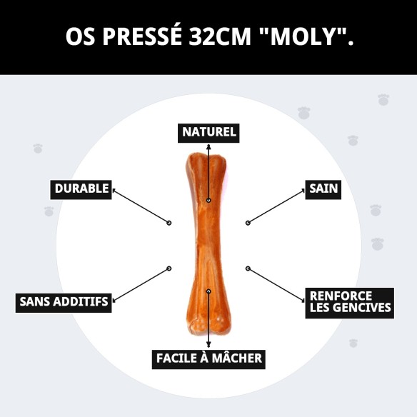 Os Précisé 32 cm Moly : Masticable Naturel pour Chiens