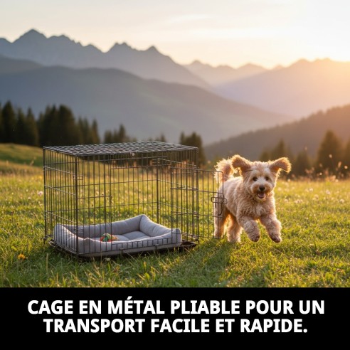 Cage Métallique Petite 61x44x50 cm - Confort et Sécurité