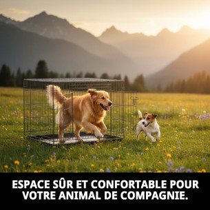 Cage Métallique Moyenne 78x48x55 cm - Confort et Sécurité 2