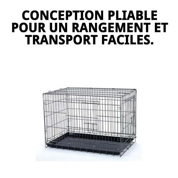 Cage Métallique Moyenne 78x48x55 cm - Confort et Sécurité