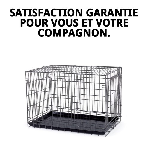 Grande Cage Métallique 93x57x64 cm pour Animaux de Compagnie Confortables