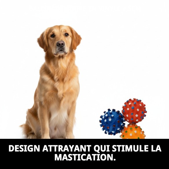 Balle Dentaire en Vinyle 8,5 cm : Jouet Idéal pour Animaux de Compagnie