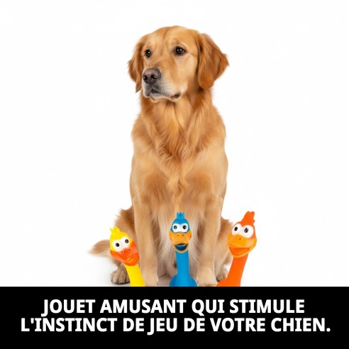 Jouet en latex poulet amusant pour chiens - 28 cm amusant