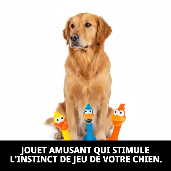 Jouet en latex poulet amusant pour chiens - 28 cm amusant