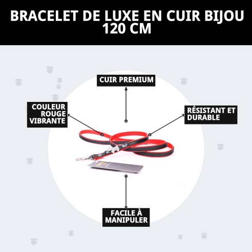 Ceinture en cuir Luxury Joya 120 cm de couleur rouge.