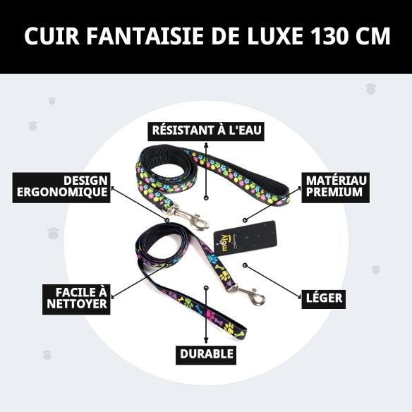 Ramal en cuir Luxury Fantasía 130 cm pour votre animal de compagnie.