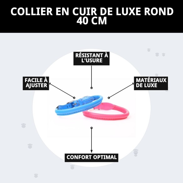 Collier en cuir Luxury Rond 40 cm - Style et Élégance